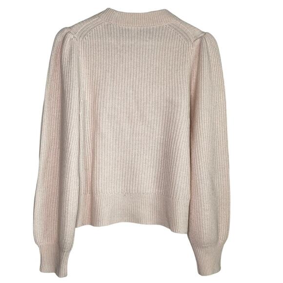 J. Crew 100% Cashmere Balloon Sleeve Crew Neck Knit Pullover Sweater Beige S - Picture 5 of 7
